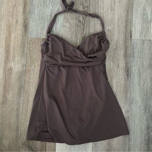 Calvin Klein Brown Halter Tie One Piece Bathing Suit